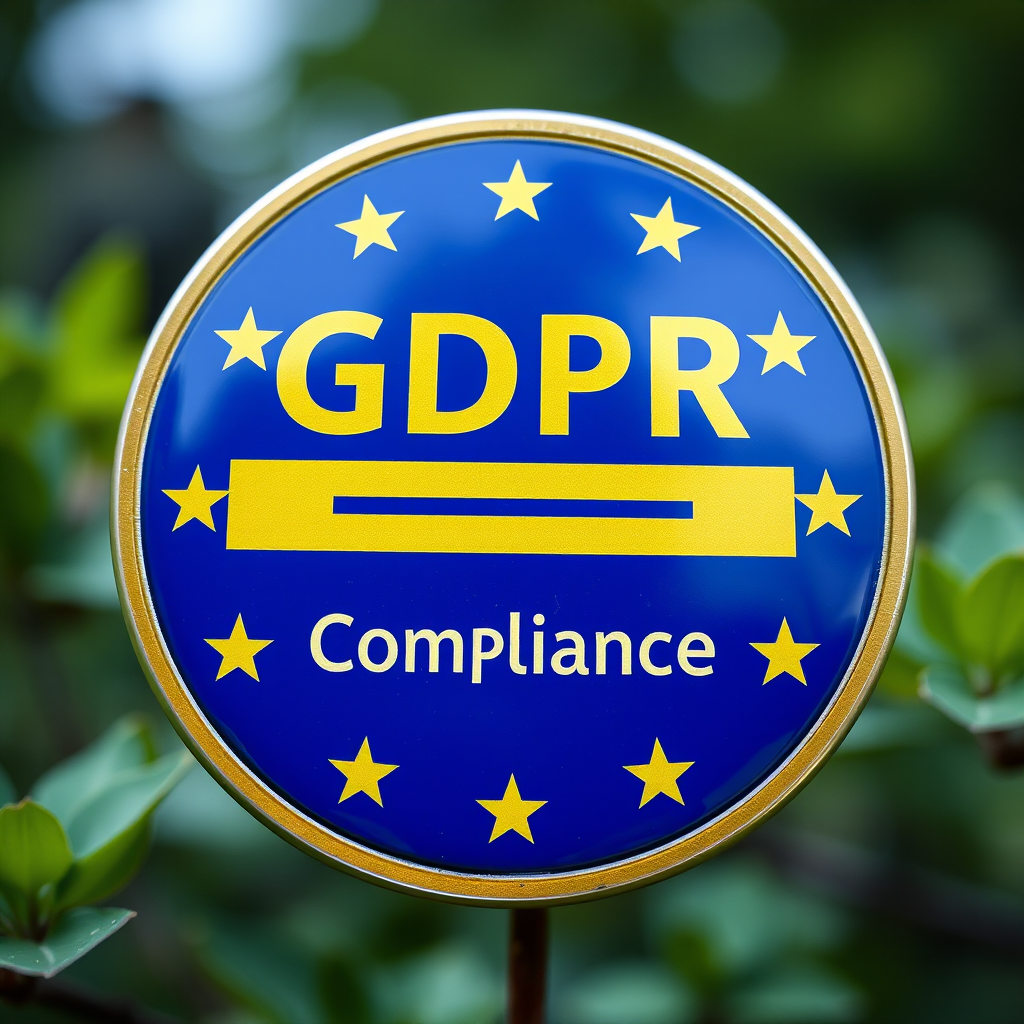 GDPR compliance badge showing European data protection regulation compliance