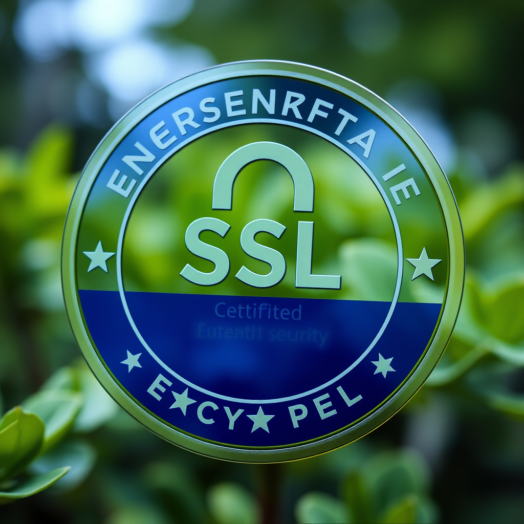 SSL security certificate badge indicating encrypted data transmission