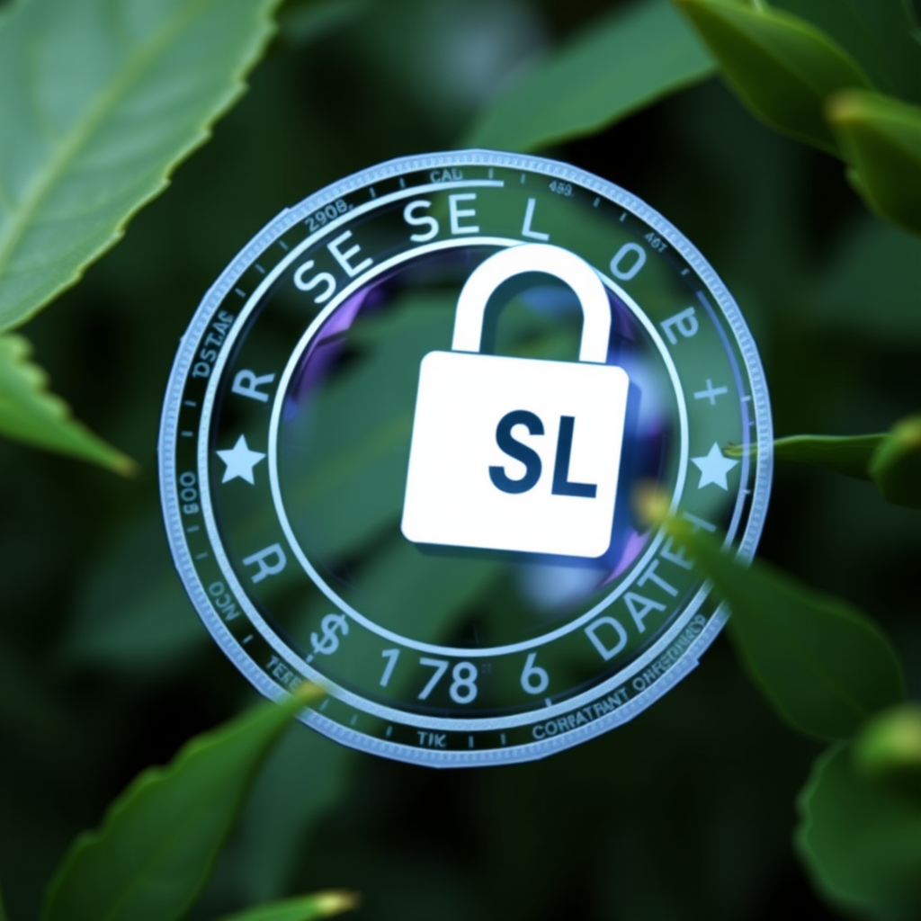 SSL security certificate badge indicating encrypted data transmission